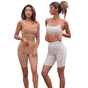 Mocha pink seamless yoga top